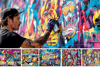 create custom graffiti art designs murals and wall arts