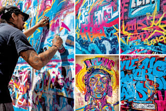 create custom graffiti art designs murals and wall arts