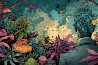 draw stoner, psychedelic, weed, cannabis illustration