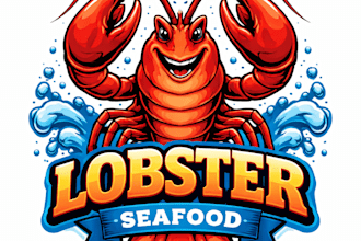 design high quality lobster mascot logo with t shirt design