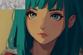 draw digital art mixing anime