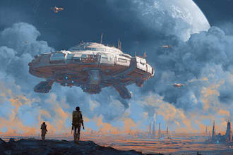 draw futuristic battles, planets, and space scenes