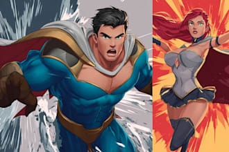 make custom superhero cartoon portraits