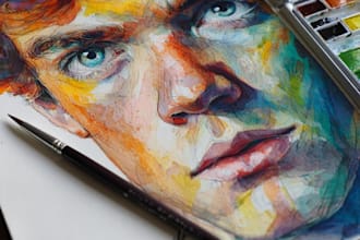 paint a unique watercolor portrait