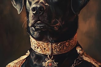 do a custom pet portrait, dog portrait, cat portrait