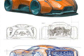 sketch and design concept car for your project