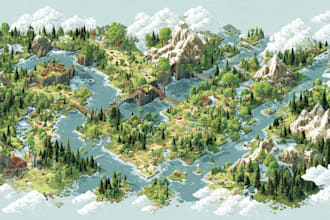 draw a unique vector or isometric map