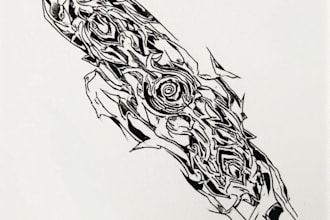 draw bold black ink tribal tattoo designs
