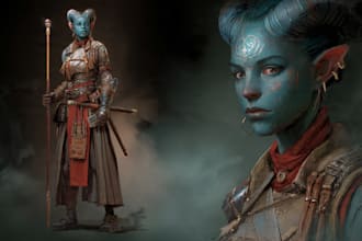 draw your fantasy, scifi or rpg character full body or portrait