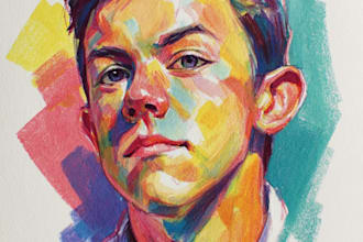 paint a colorful portrait in watercolor