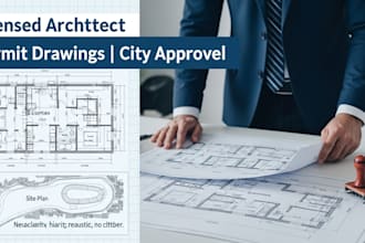 licensed architect permit drawing in maryland, illinois, georgia, pe stamp