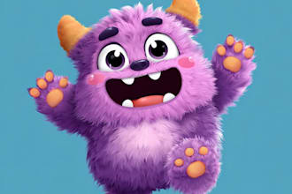 draw cute cartoon character, mascot, stickers