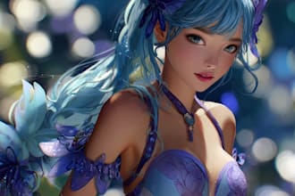 draw beautiful anime art illustration