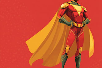 make super hero character design for you