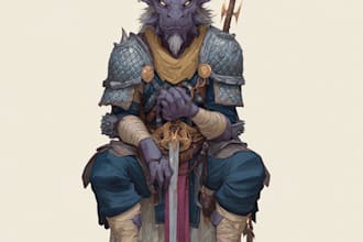 draw dnd character designs, concept art, digital art
