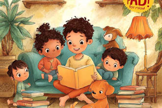 design children story book, child book illustration, picture book illustration