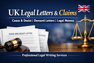be UK solicitor, cease and desist, demand letter, legal memo, legal claims