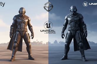 develop 2d and 3d game in unity and unreal engine