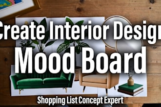 do interior design mood board with shopping list  moodboard design concept board