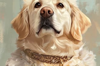 make a custom pet portrait, dog portrait, cat portrait