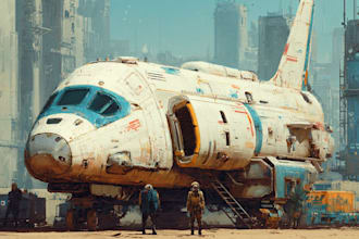 design a spaceship, sci fi illustration and sci fi art