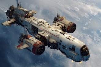 make a sci fi spaceship art