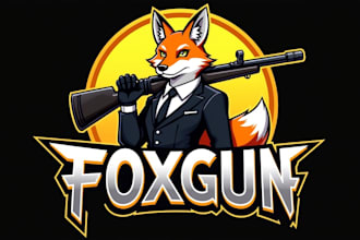 design high quality foxgun mascot logo with express delivery
