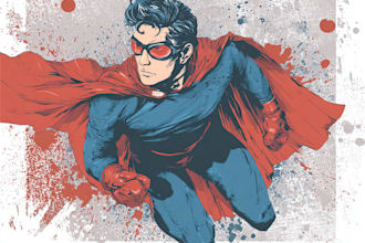 design superhero comic panels and storyboards
