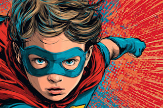create superhero illustrations for comics, posters