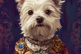 do a custom pet portrait, dog portrait, cat portrait