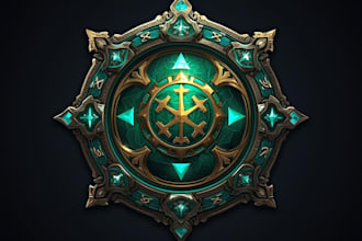 create a fantasy game logo and branding