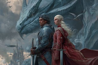 draw fantasy book cover, illustration