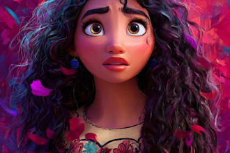 draw a beautiful disney style portrait