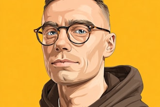 draw cartoon vector portrait with your face