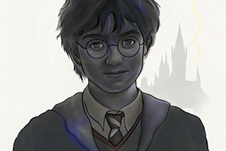 paint a you a beautiful harry potter disney portrait