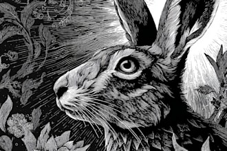create stunning linocut or woodcut style illustrations