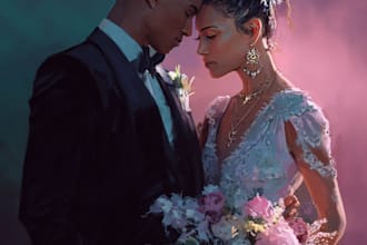 design couple portrait wedding portrait illustration