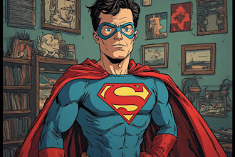 illustrate a superhero comic and marvel character