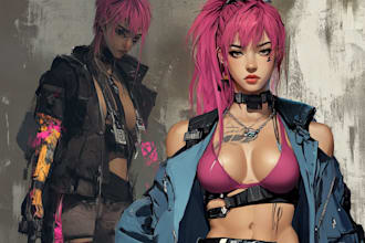 make cyberpunk and retro aesthetic character