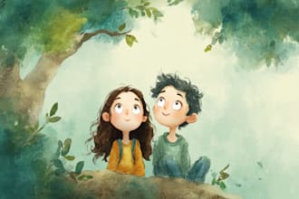 do handrawn watercolour illustrations children story