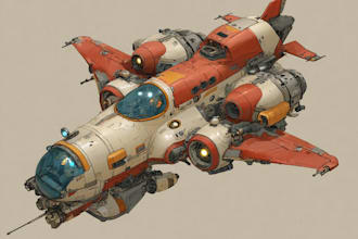 drawing sci fi spaceship design