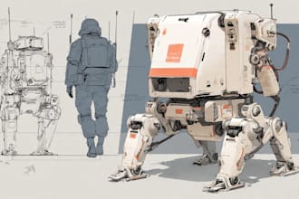 design cute robot character or mascot