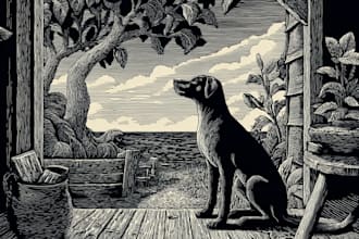 do linocut or woodcut illustrations