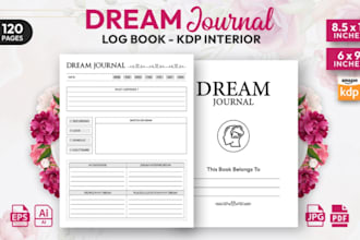 do planners and journals, book cover, book layout design, book formatting
