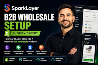 professionally install and configure sparklayer b2b app on shopify
