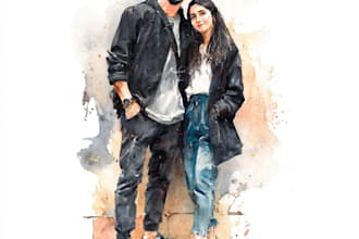 paint watercolor couple portrait