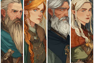design custom dnd party portraits and group art