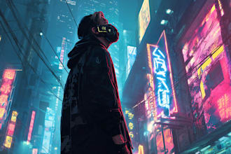 a make a cyberpunk illustration