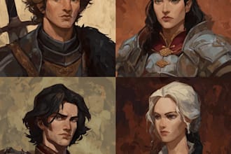 design custom dnd party portraits and group art