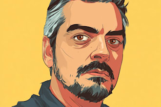 paint amazing vector cartoon portrait